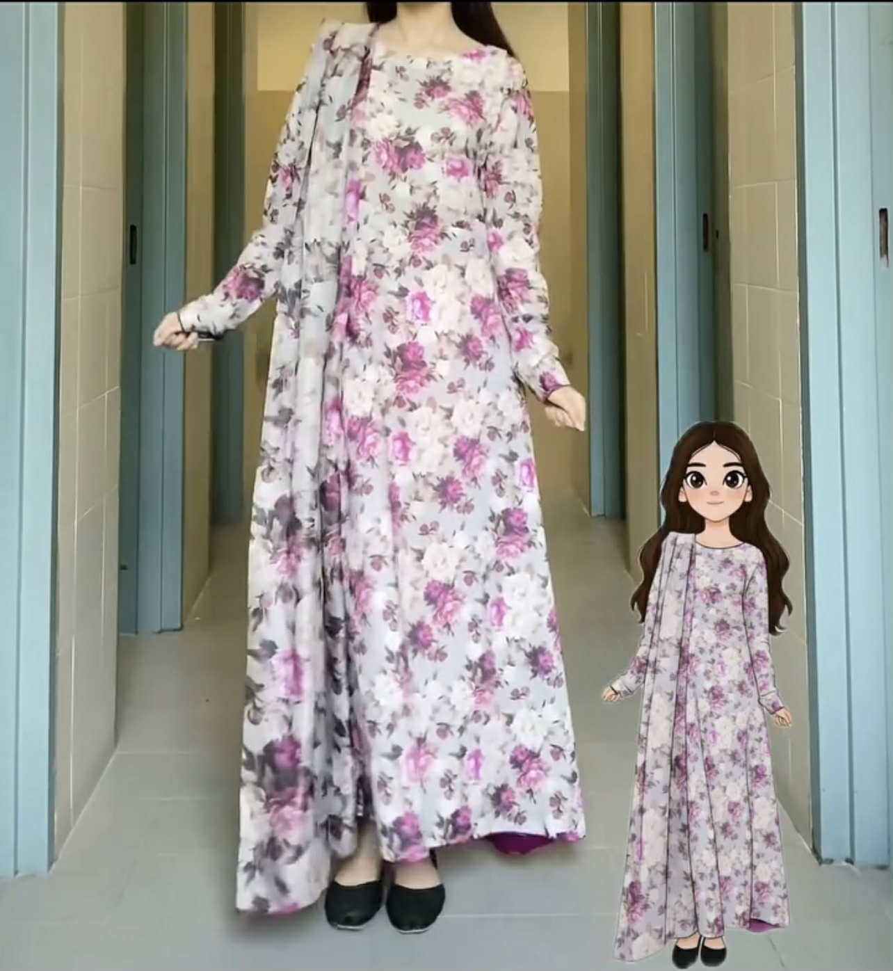 Floral Print Stitched 3 Pcs