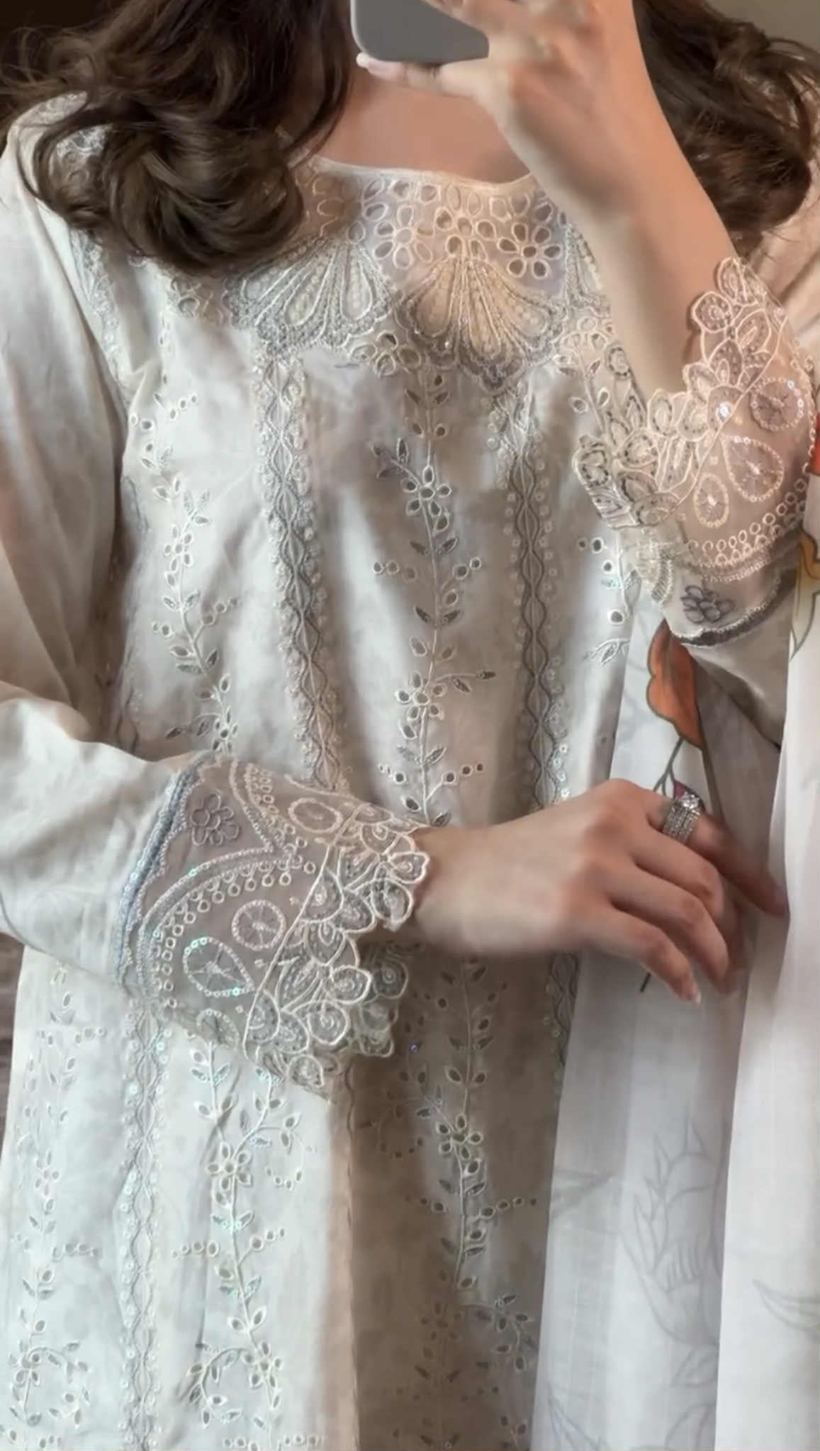 3pcs beautiful cutwork embroidered work print