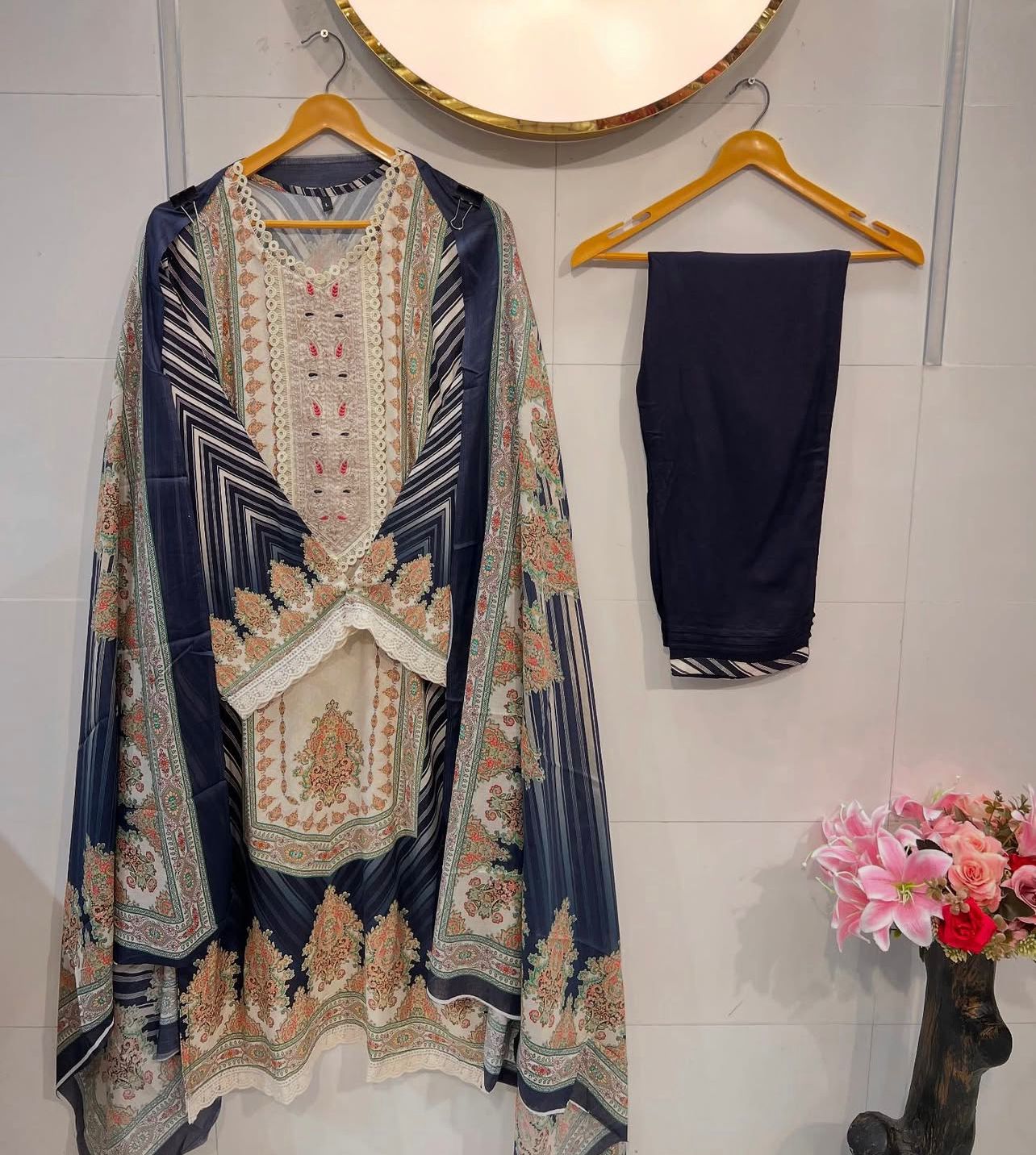 Lawn Embroidered Stitched Suit