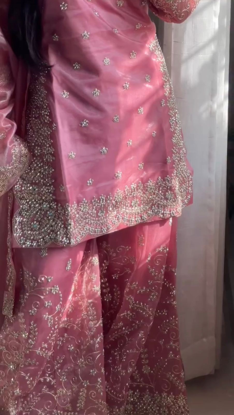 Pink Embroidered Designer Stitched 3 Piece