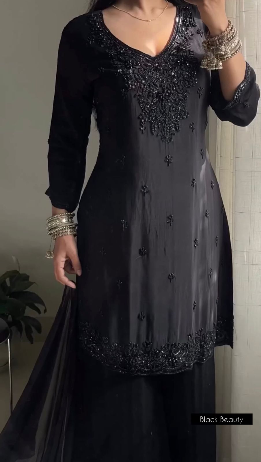 Beautiful Black Embroidered 3 Pcs
