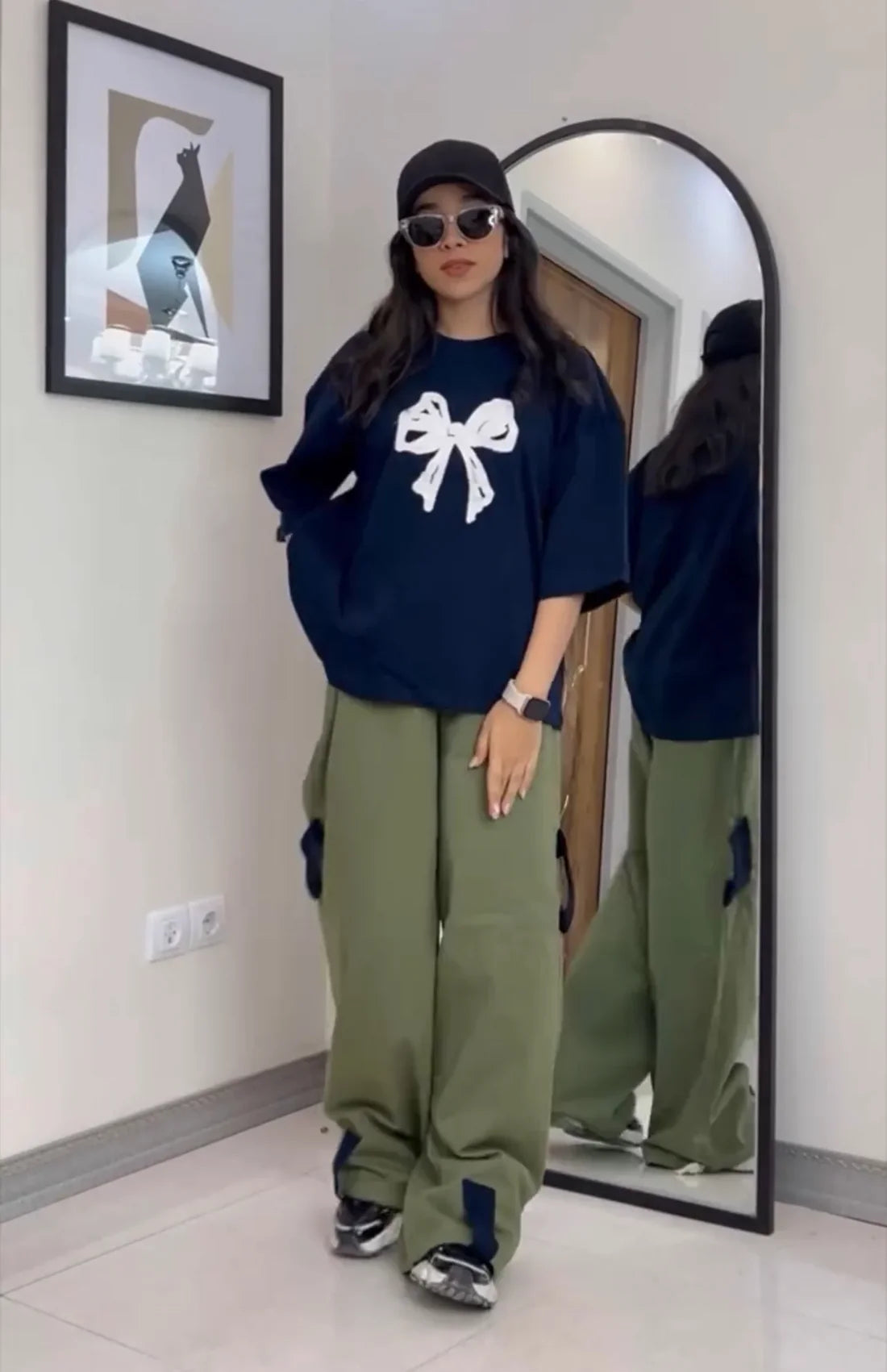 Printed Drop-Shoulder Tee Trouser Pant Co Ord Set