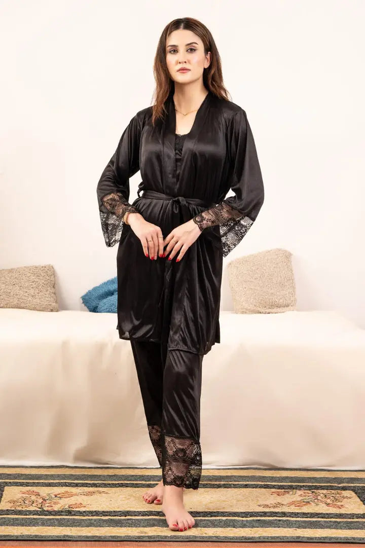 Turkish Silk Bridal Nighty Set Luxurious Nightwear for Women