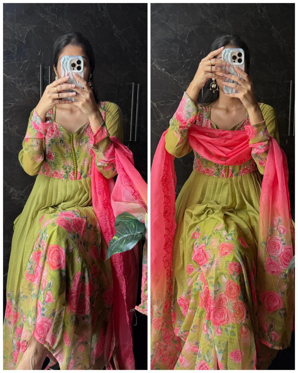 Premium Chiffon Hand work Anarkali