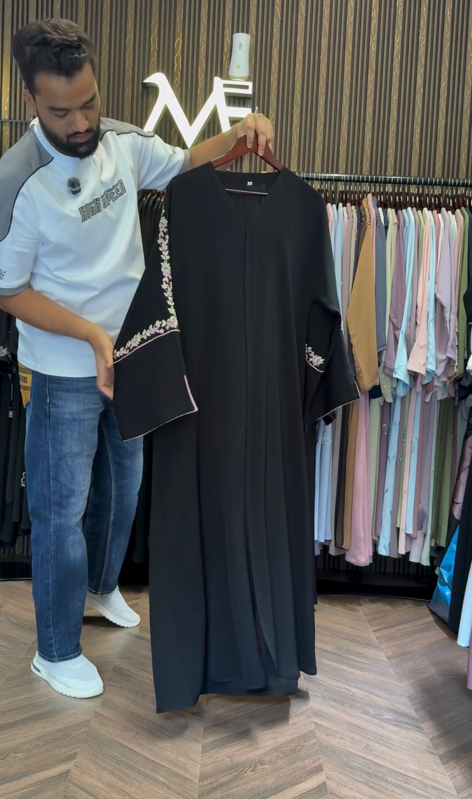 ME Korean Nida Embroidery Abaya