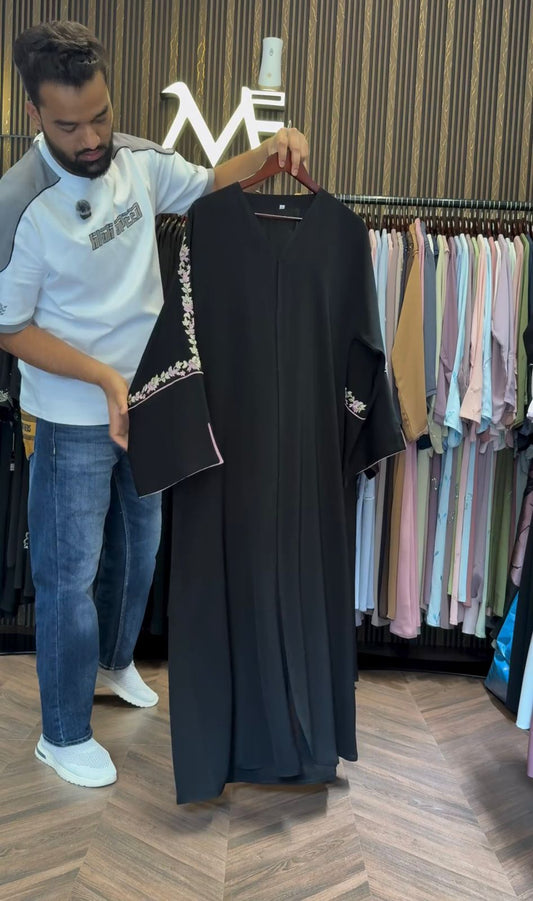 ME Korean Nida Embroidery Abaya