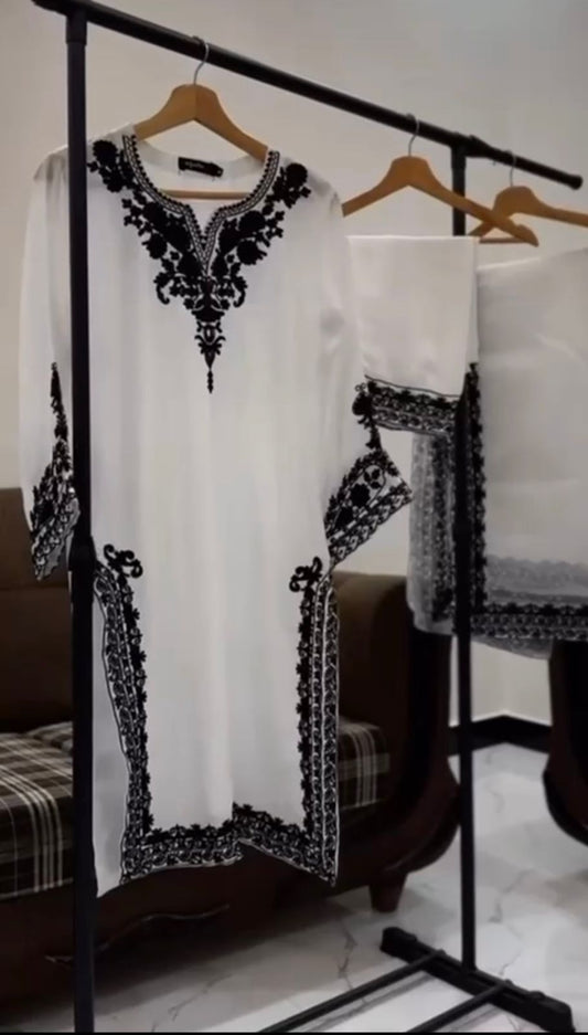 Embroidered 3 Pcs Dress