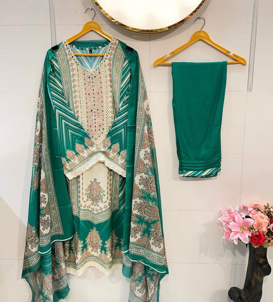 Lawn Embroidered Stitched Suit