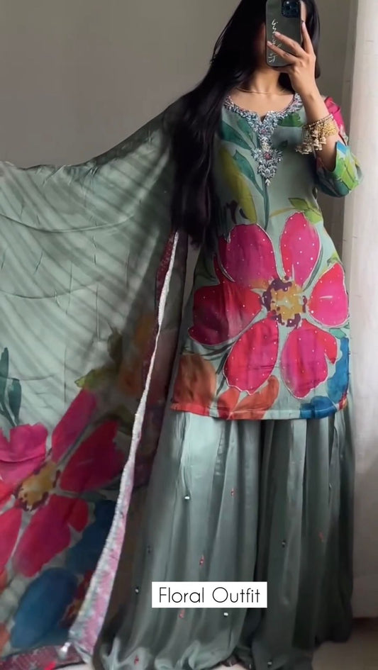 Women Floral Stitched 3 Pcs