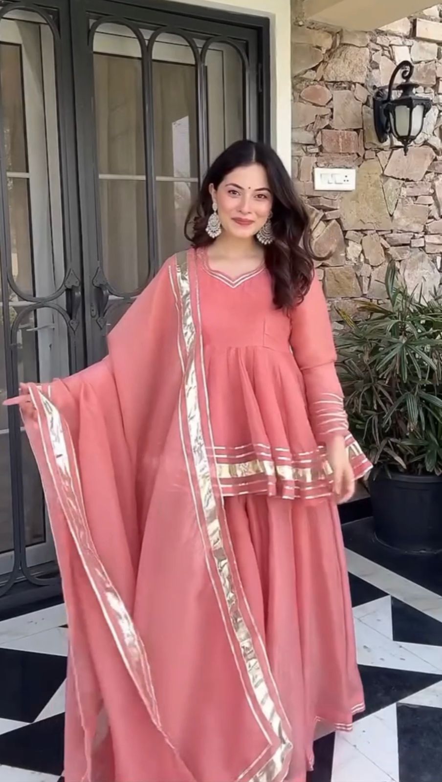 Women Gotta Patti Frock Set With Dupatta