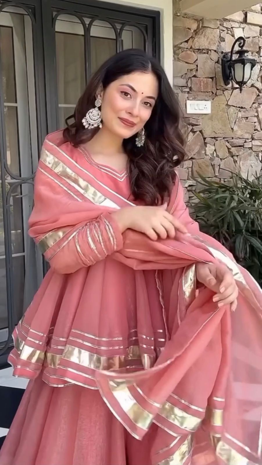 Women Gotta Patti Frock Set With Dupatta