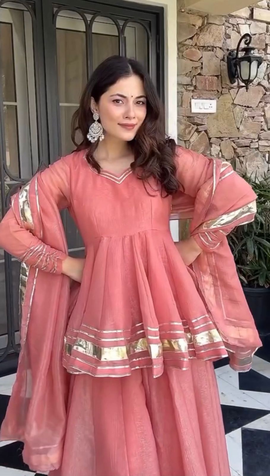 Women Gotta Patti Frock Set With Dupatta