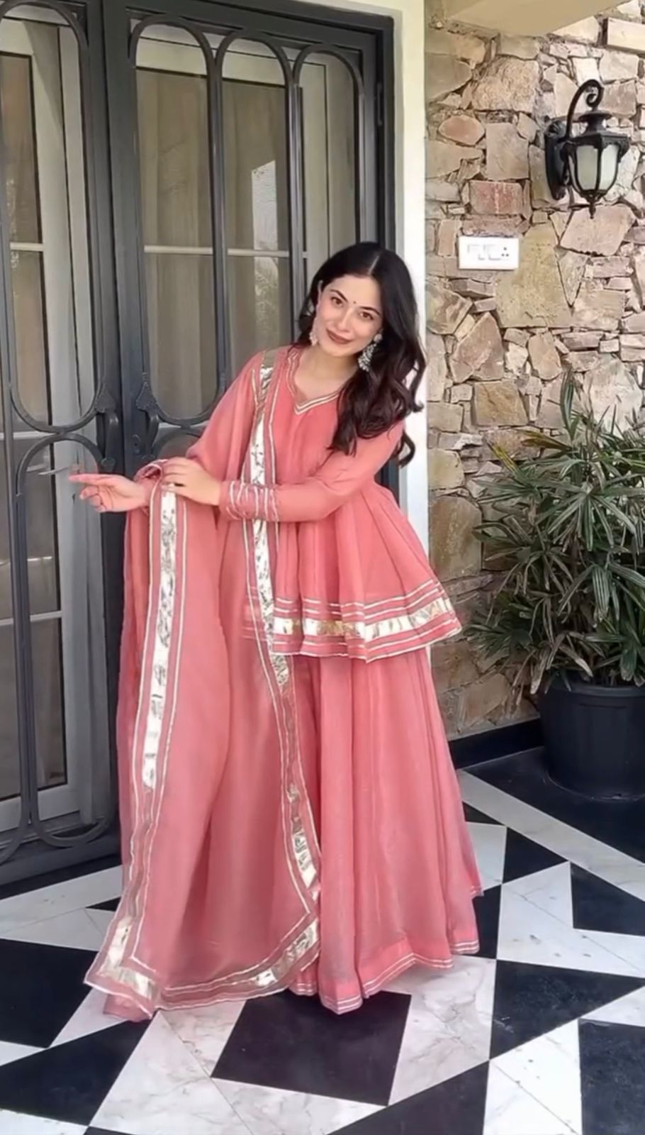 Women Gotta Patti Frock Set With Dupatta