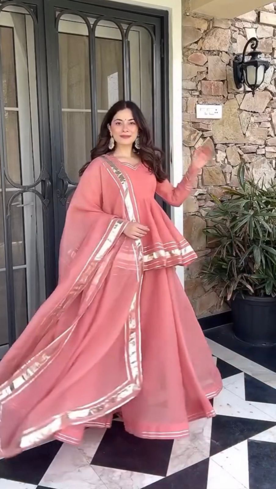 Women Gotta Patti Frock Set With Dupatta