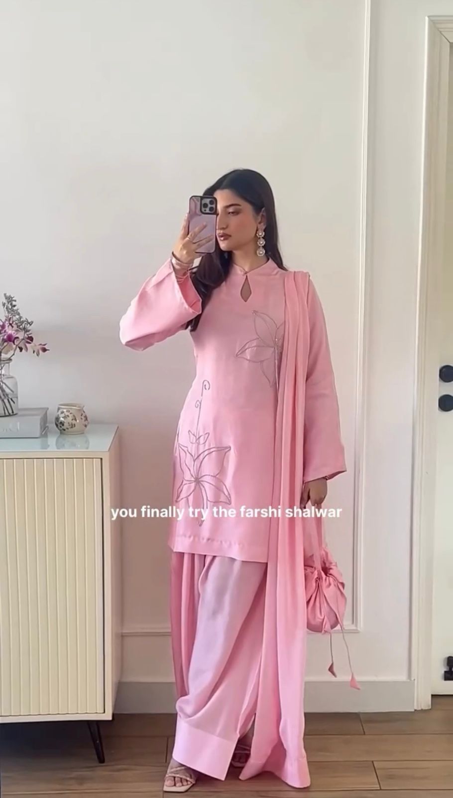 Ruhi diamond Farshi Palzoo Suit 3 Pieces