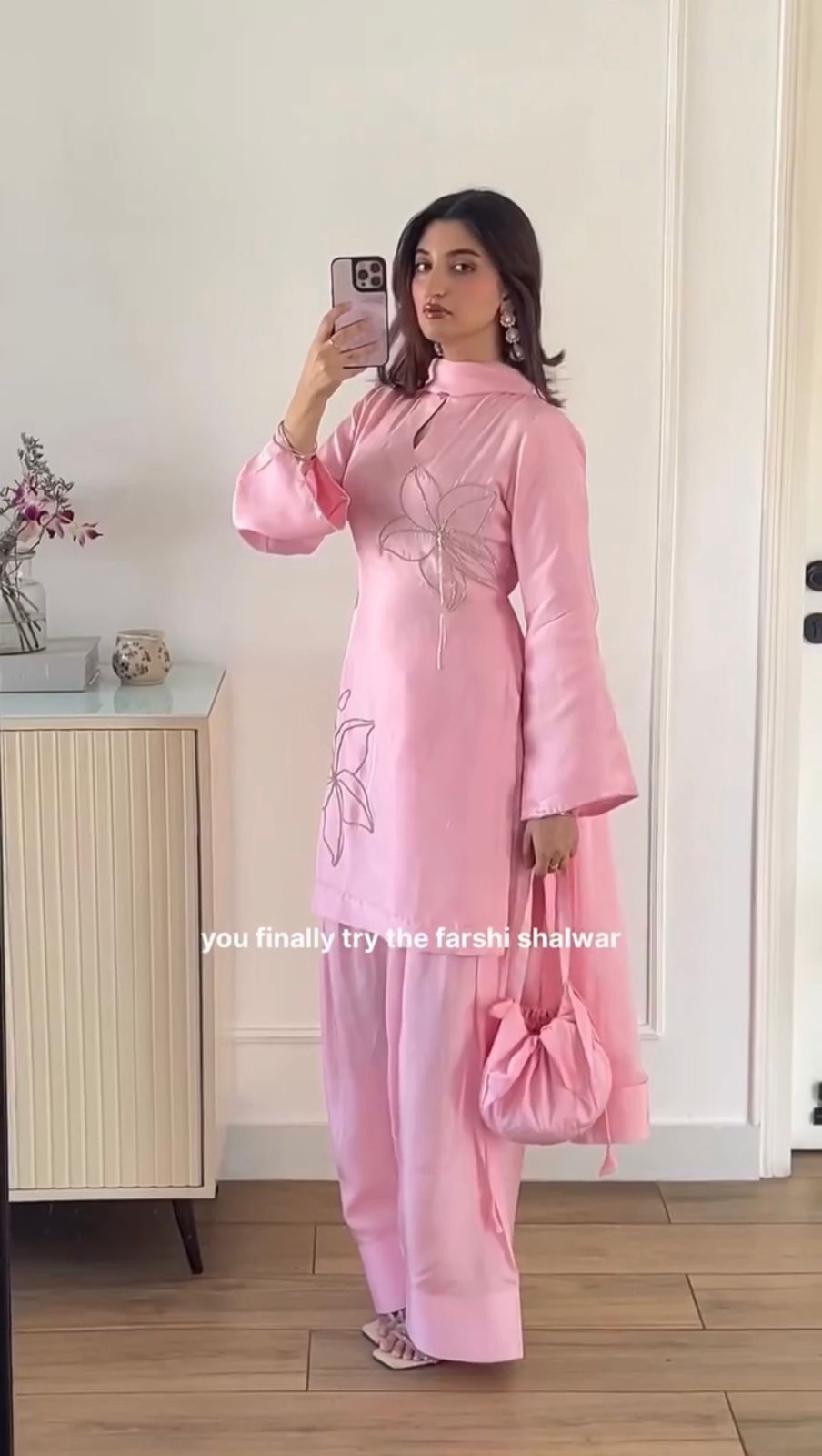 Ruhi diamond Farshi Palzoo Suit 3 Pieces