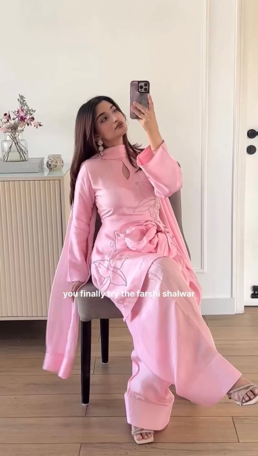 Ruhi diamond Farshi Palzoo Suit 3 Pieces