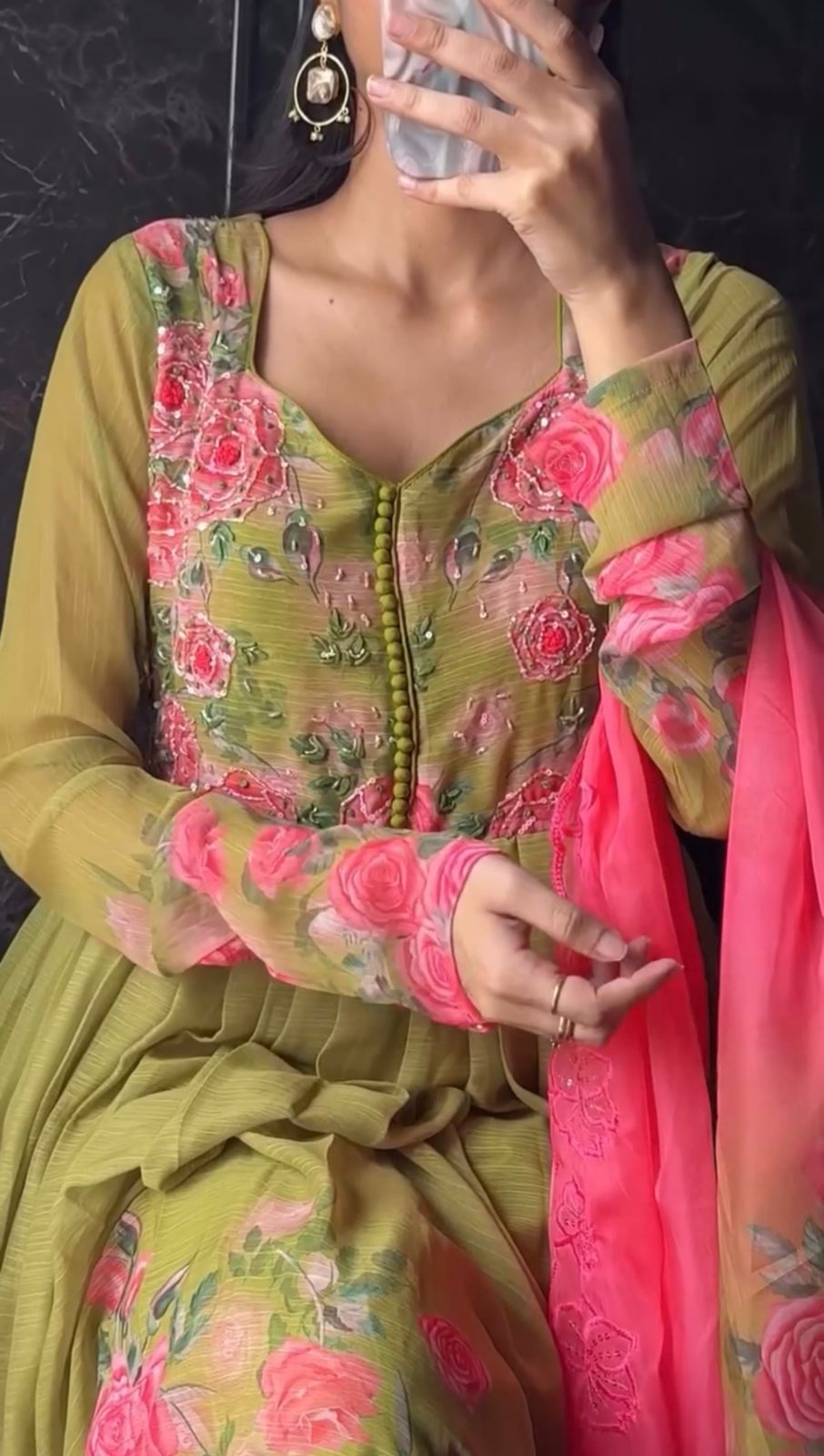 Premium Chiffon Hand work Anarkali