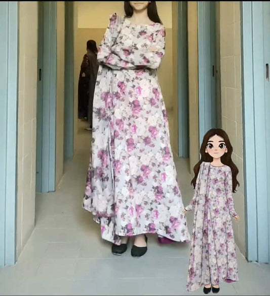 Floral Print Stitched 3 Pcs