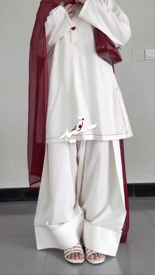 Zimal Embroidered farshi shalwar 3pc