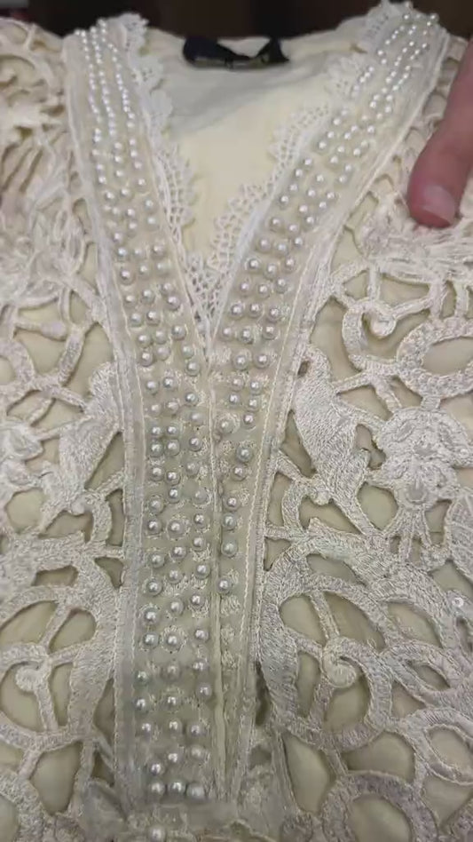 WHITE COLOR EMBROIDERED 3PC SUIT