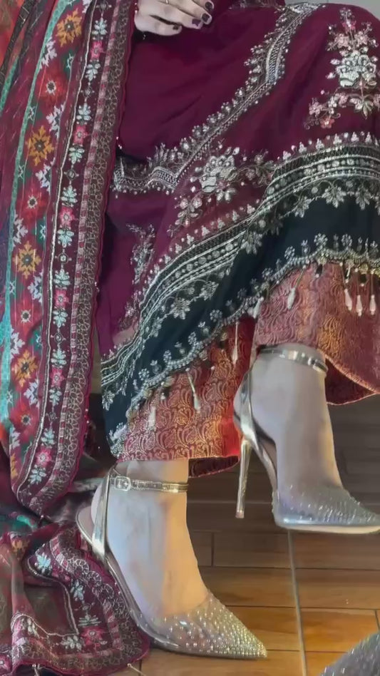 3 Pcs Embroidered Stitched Dress