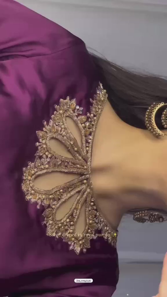 Women Beautiful Purple Saree