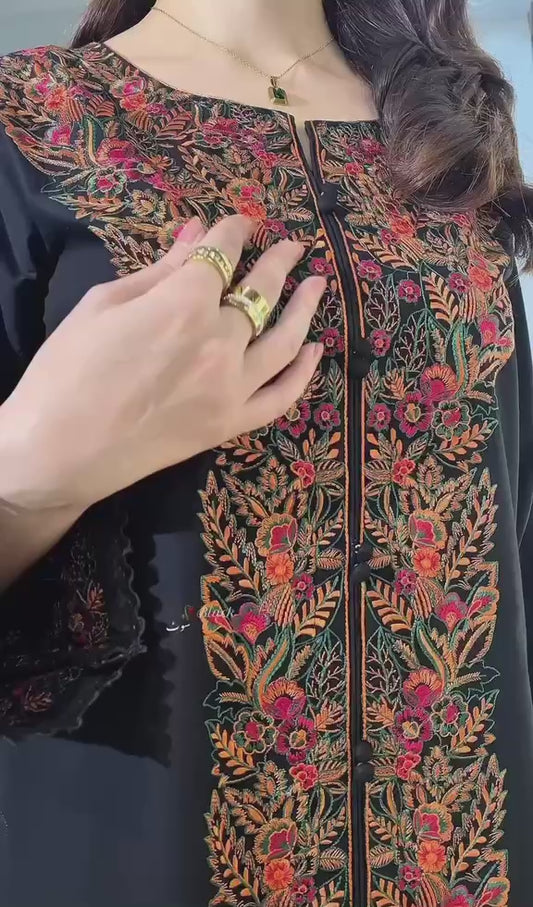 Black Embroiders Stitched 3 Pieces