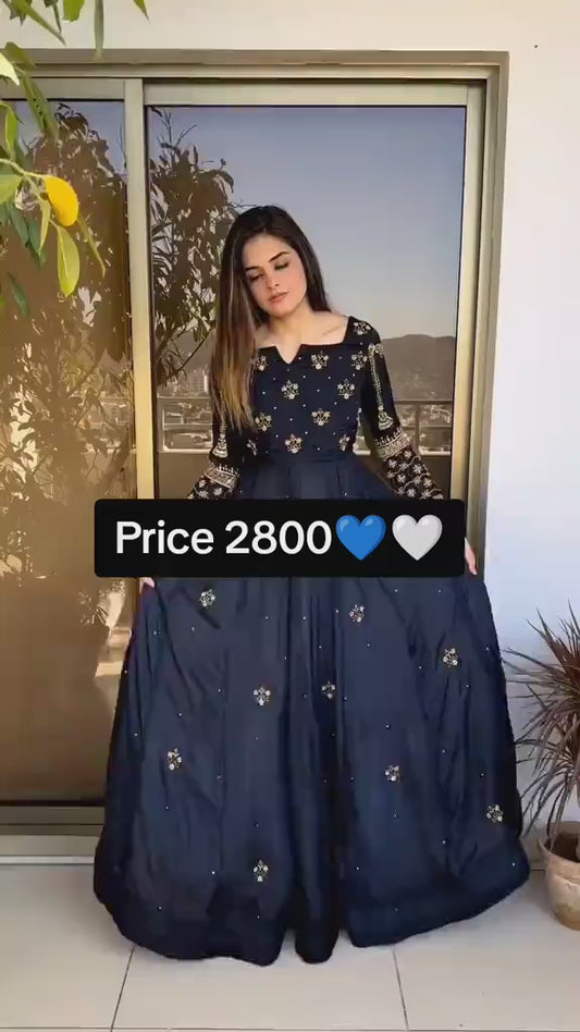 DARK BLUE EMBROIDERED SUIT