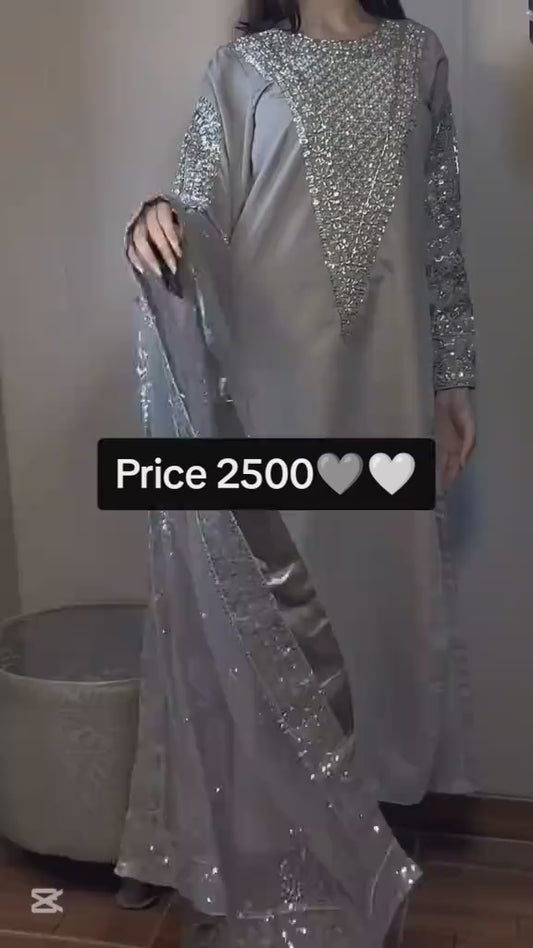 BLUE EMBROIDERED SUIT